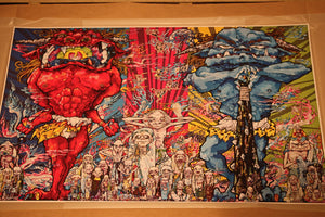 Red Demon and Blue Demon with 48 Arhats
