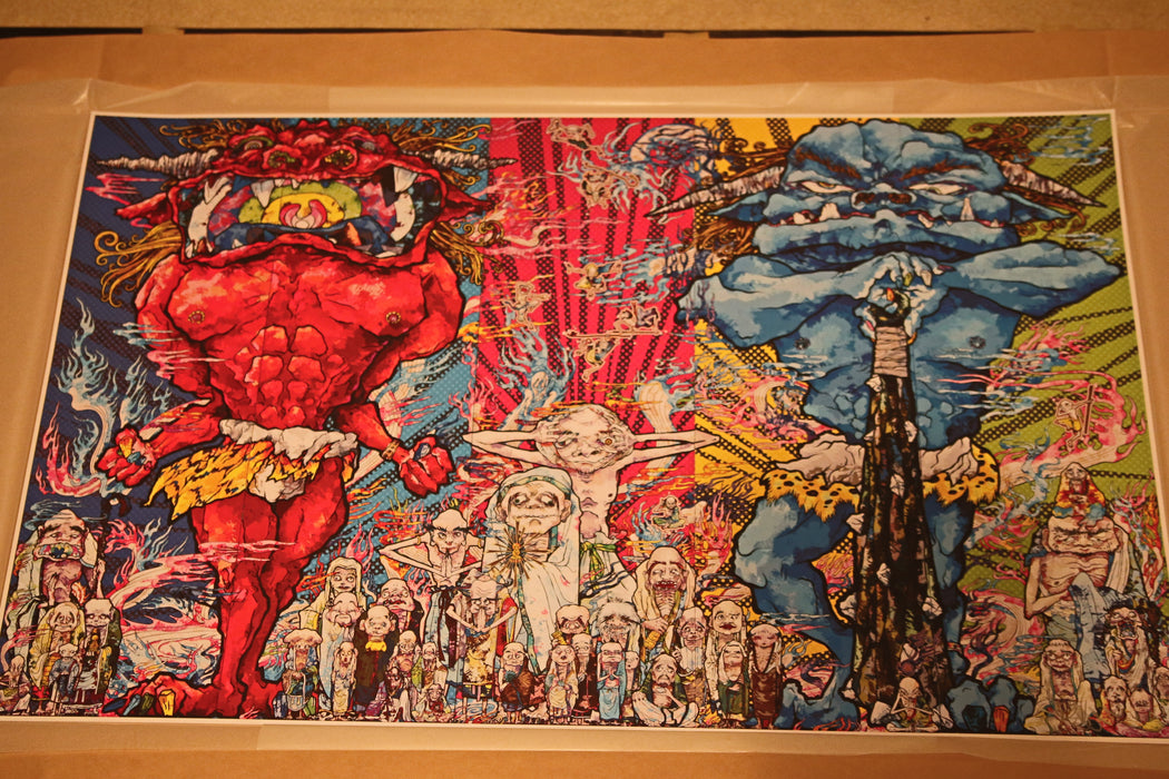 Red Demon and Blue Demon with 48 Arhats