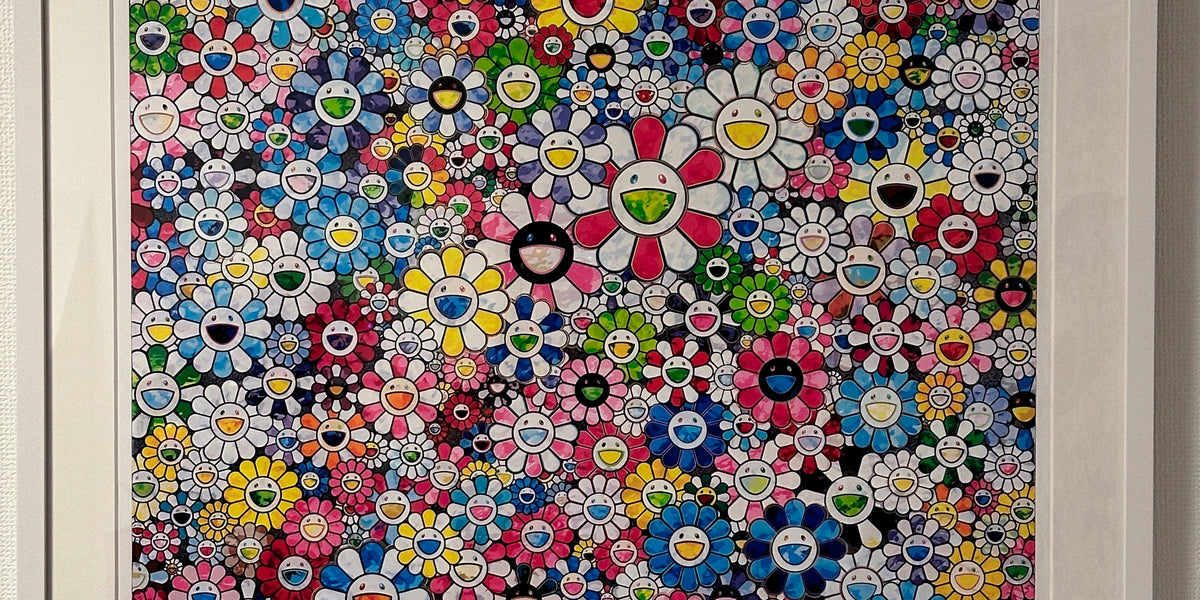 【一点物アート】Icono-Eye-再生-Message Flowers❁ Flowers with Smiley Faces– Takaoka Art