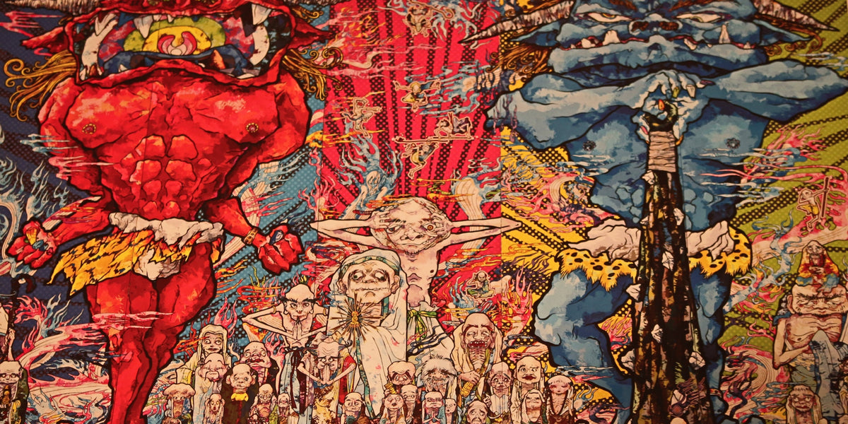 Red Demon and Blue Demon with 48 Arhats– Takaoka Art