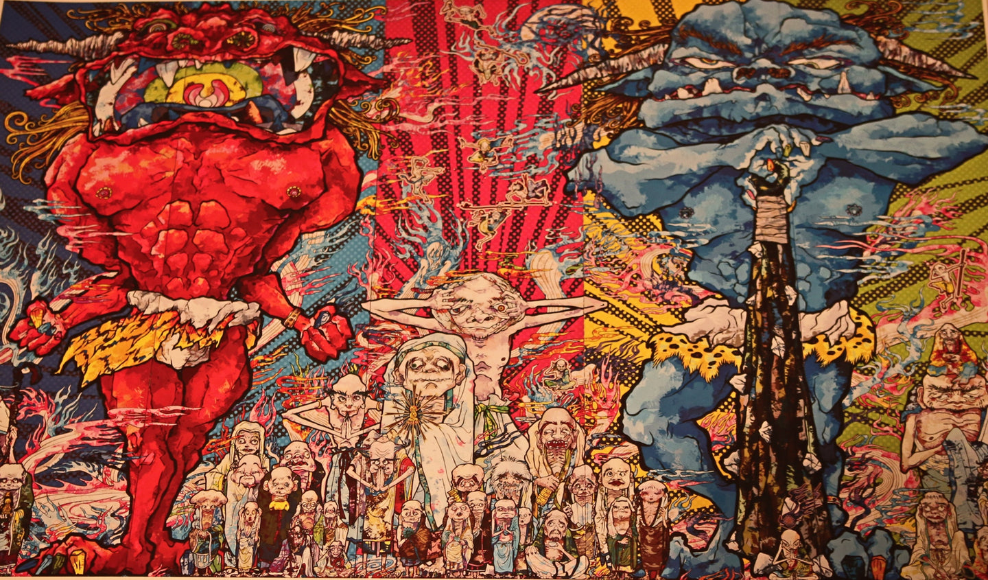 Red Demon and Blue Demon with 48 Arhats