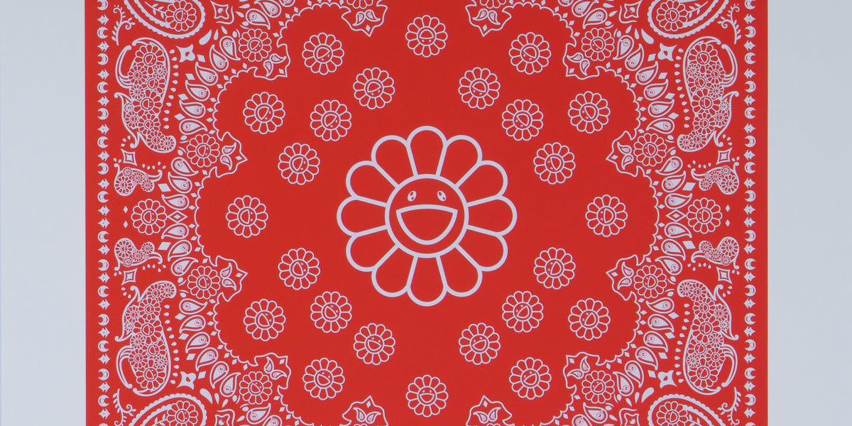村上隆　バンダナ　新品　Flower Paisley Bandana ブラック 村上 隆 Flower Paisley Bandana Black 黒｜バンダナ