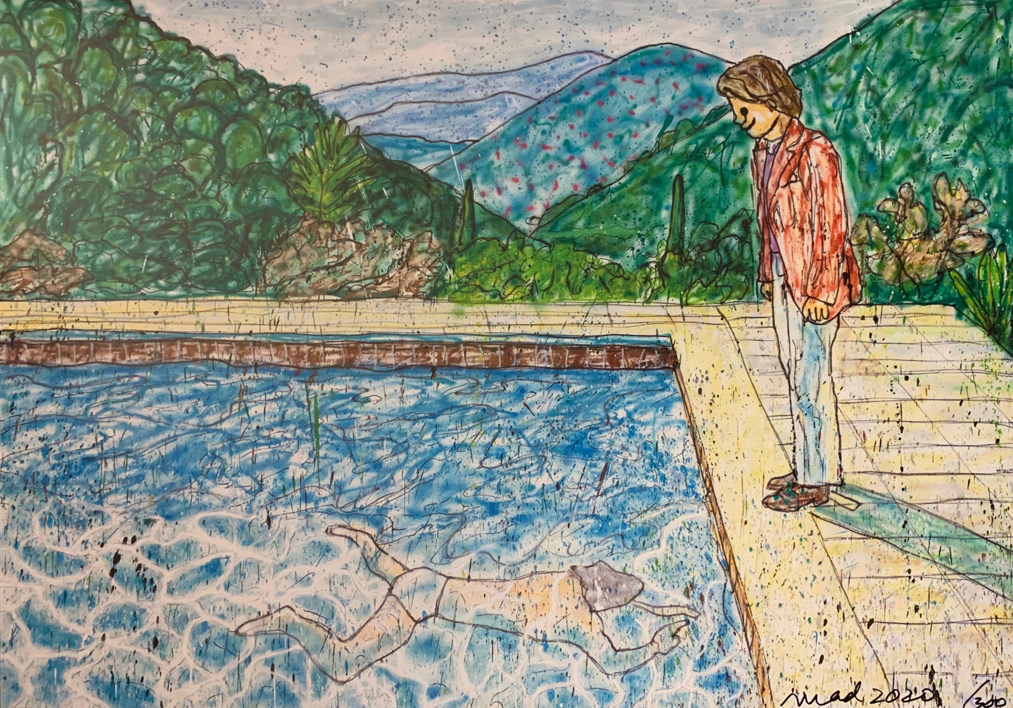 Portrait of an Artist (Pool with Two Figures) Ⅱ (inspired by David Hockney)