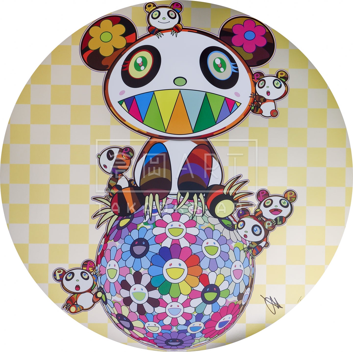 Panda, Panda cubs and flower ball